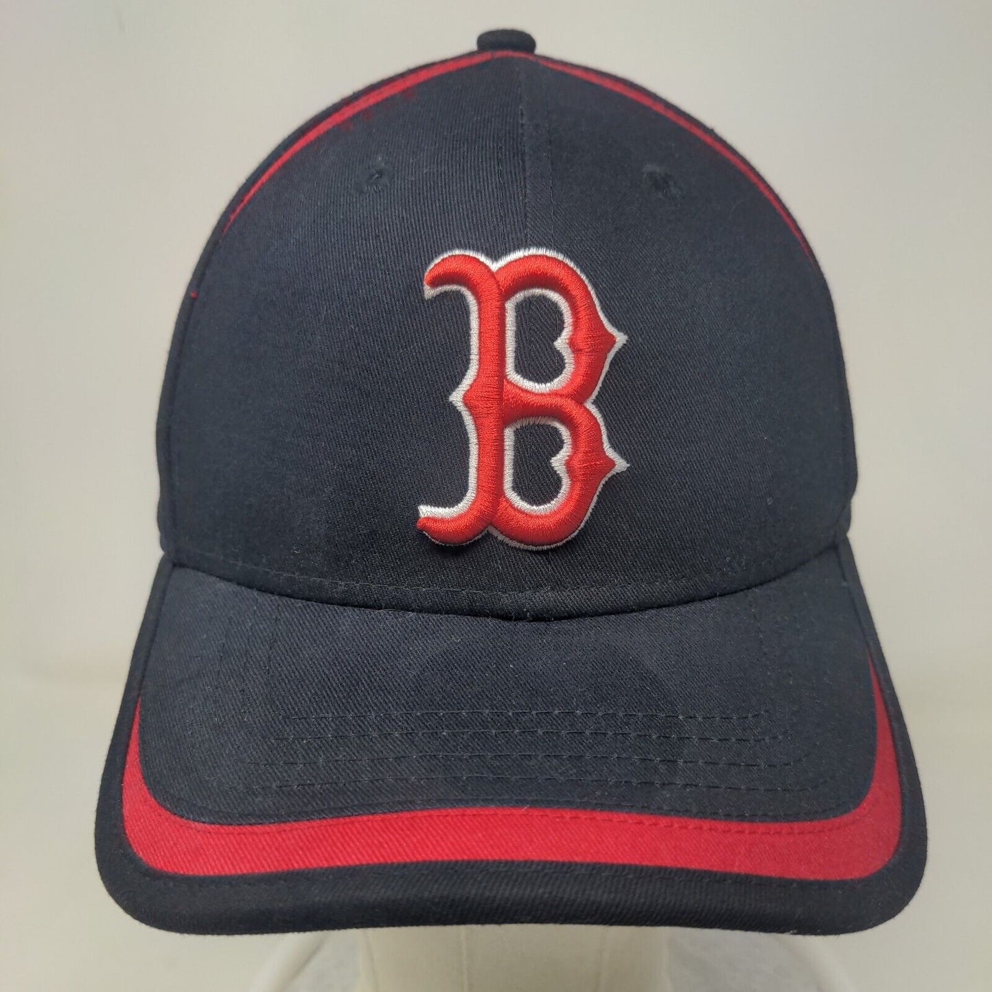 New Era Men's Strapback Hat Blue Embroidered Boston Red Sox Logo 9Forty Logo