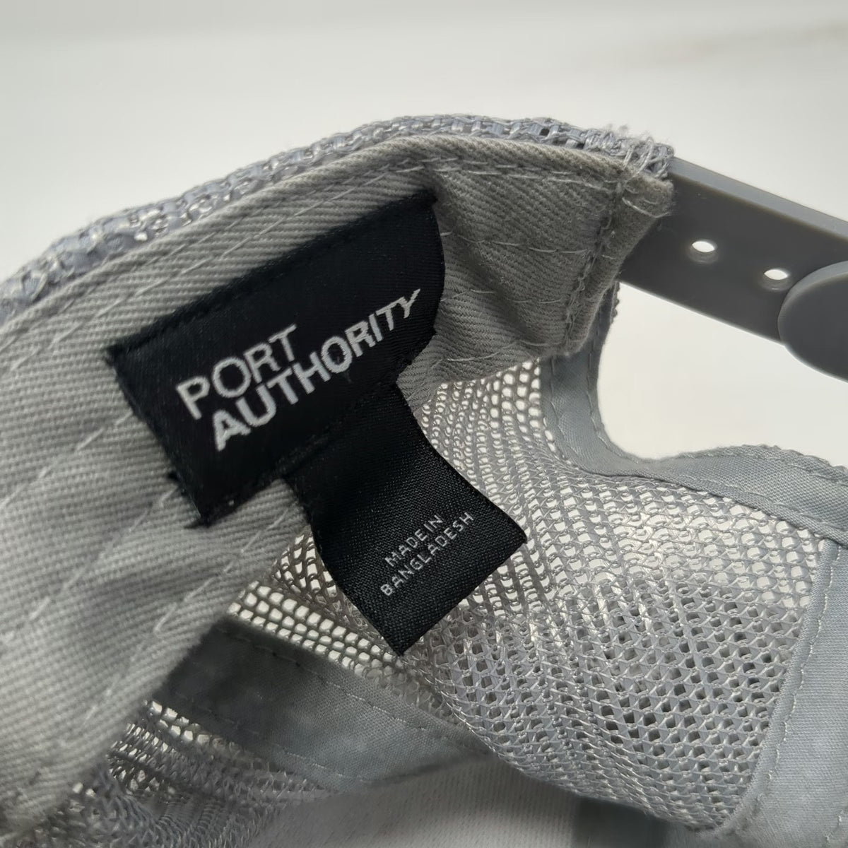 Port Authority Silver Creek Gray Trucker Hat One Size Mesh Snapback Logo Cotton