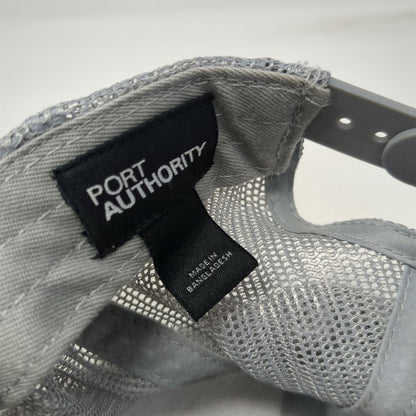 Port Authority Silver Creek Gray Trucker Hat One Size Mesh Snapback Logo Cotton