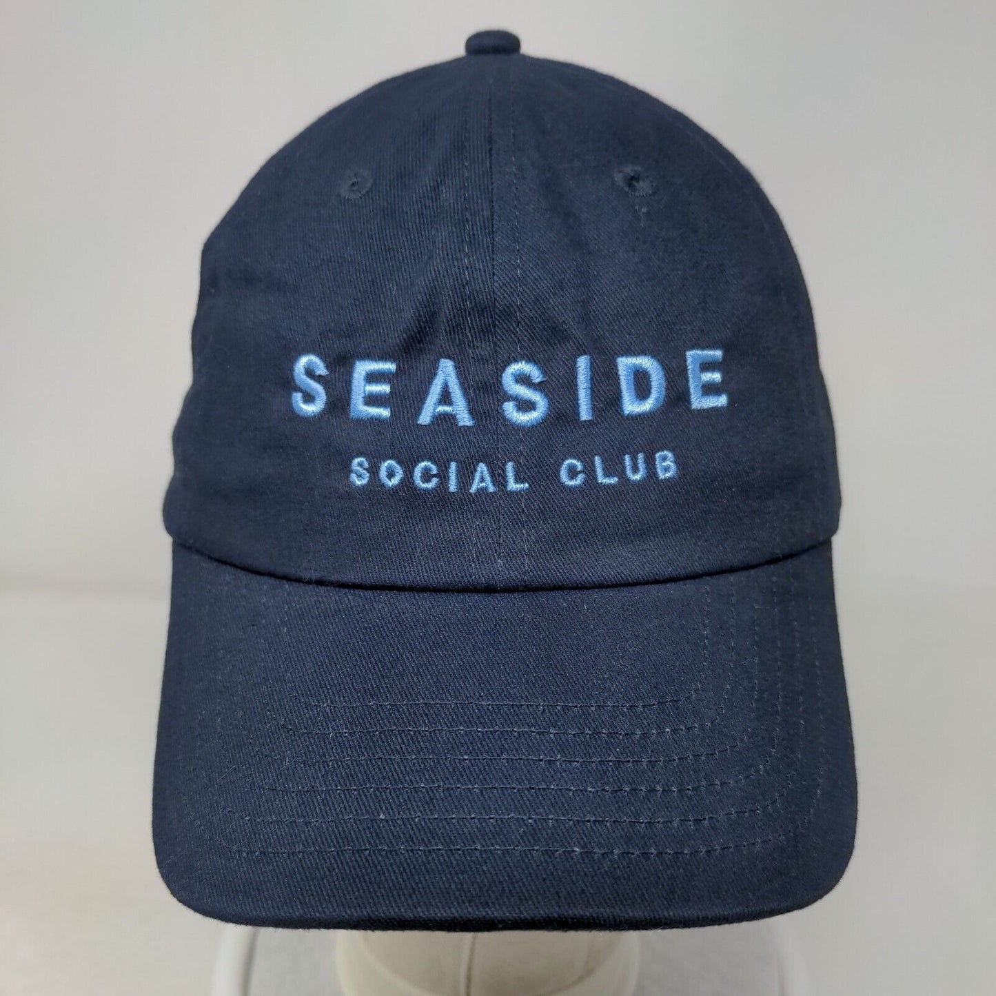 Seaside Social Club Slideback Hat Blue One Size Adjustable Embroidered BIG X