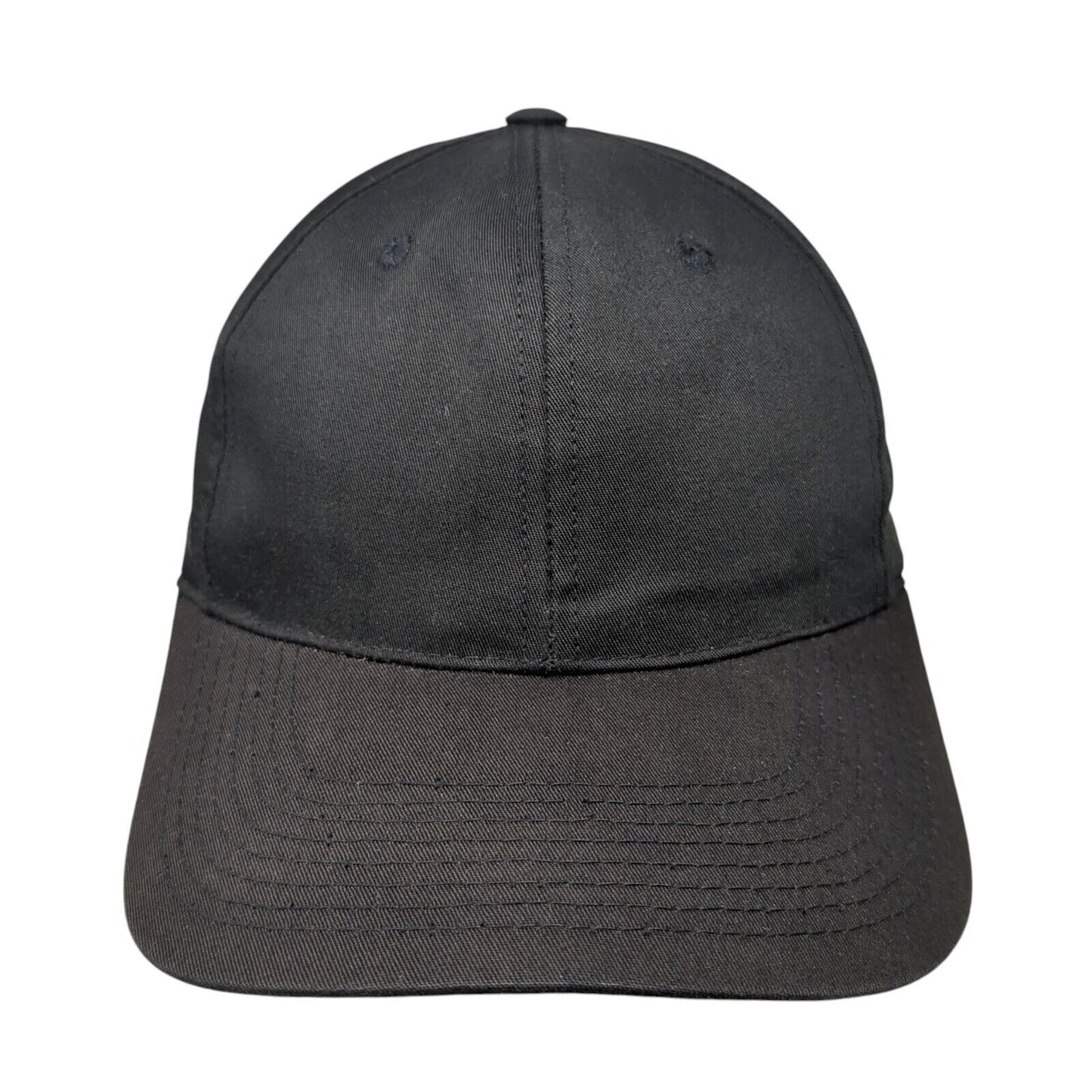 Roebucks Slideback Hat Black One Size Adjustable Vented Holes 6 Panel Blank