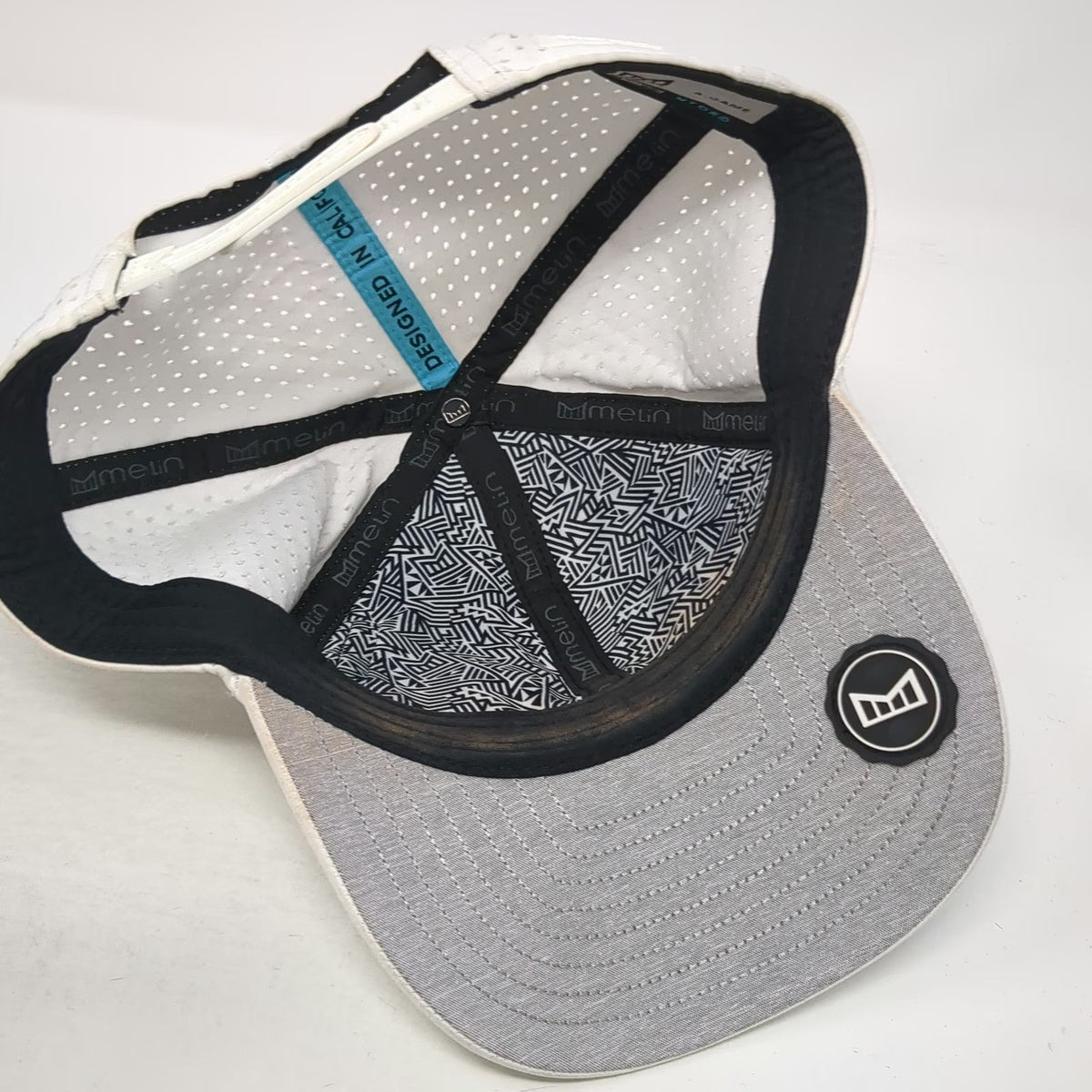 Melin Trucker Hat White One Size Perforated Performance Snapback Hydro A-Game