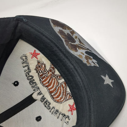 Wynn California Republic Snapback Hat Black OSFM Bear Under Brim Graphic Logo