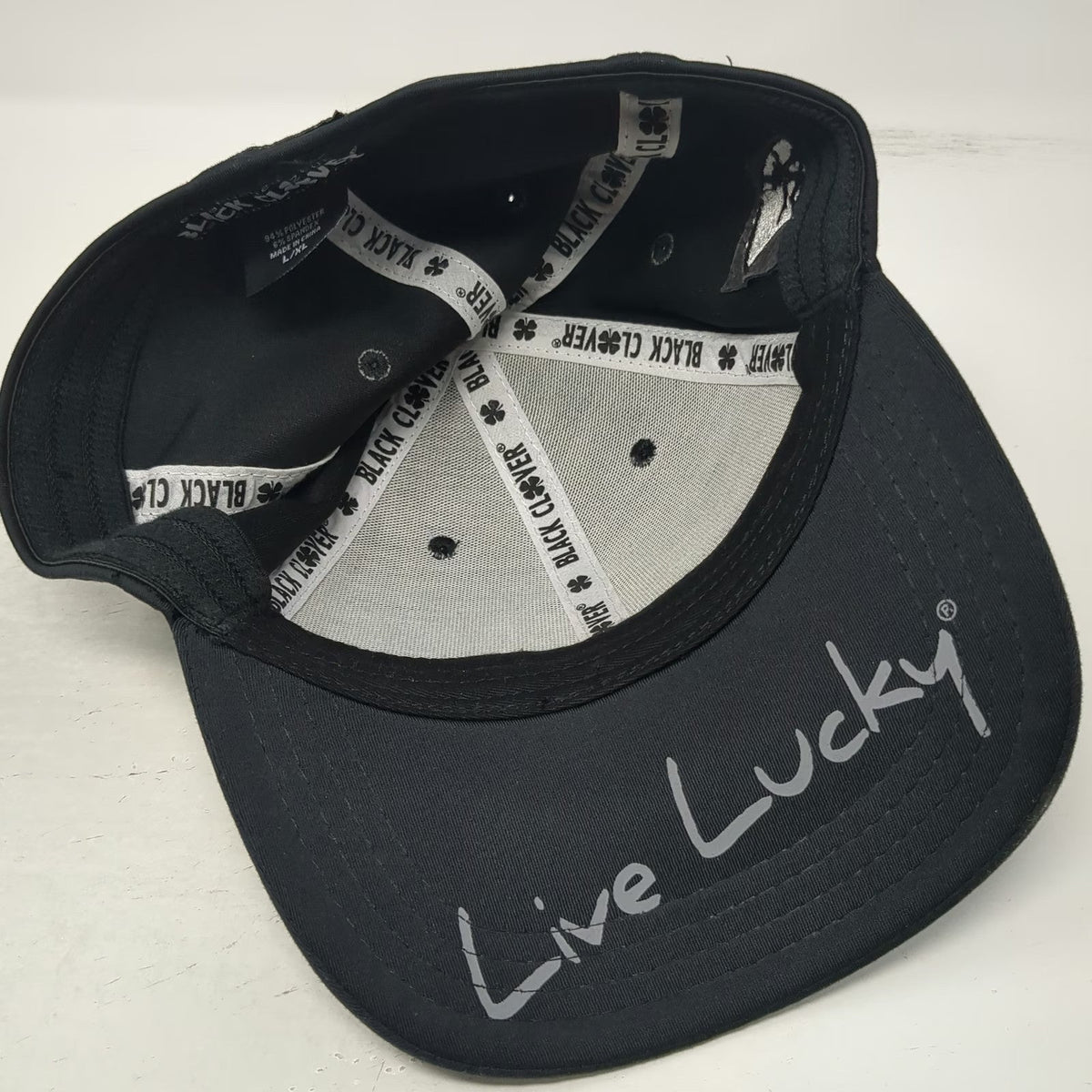 Black Clover Baseball Cap Black L/XL Fitted Stretch Ditch Witch Logo Hat