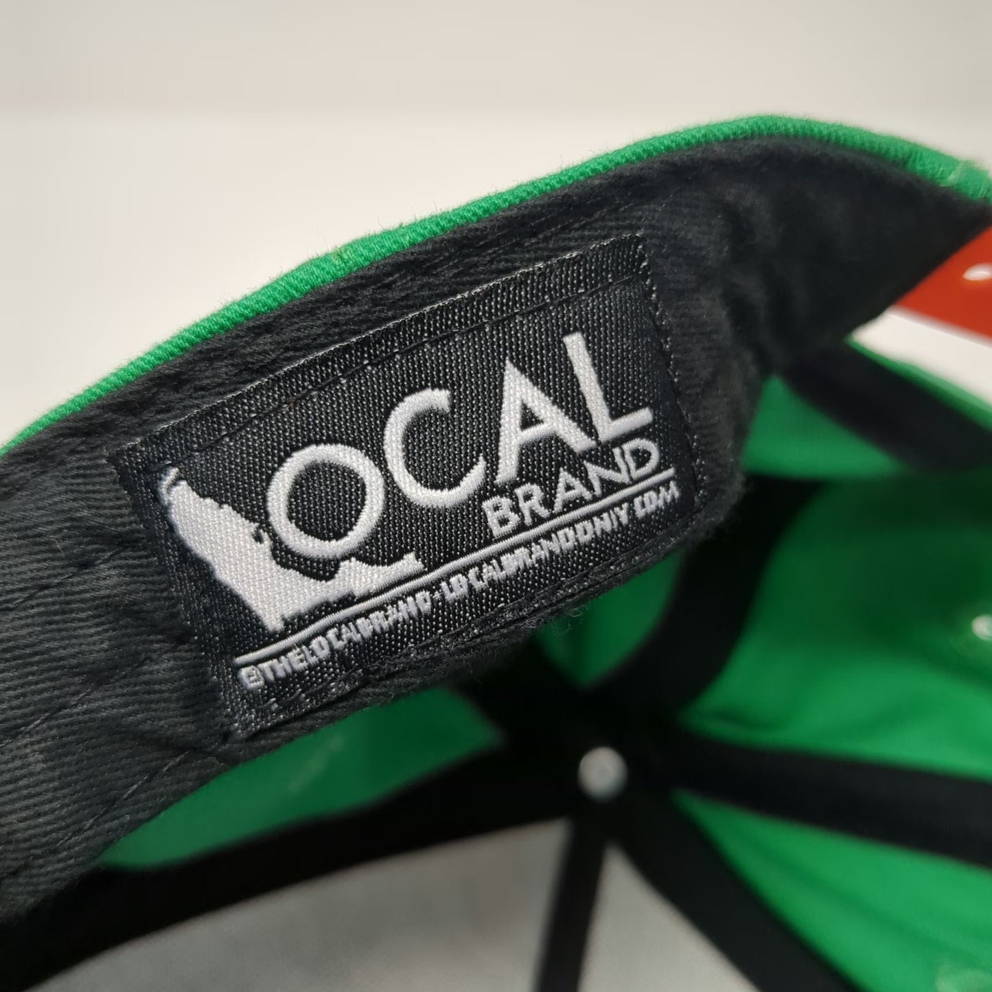 Local Brand 5 Panel Hat Green Orange One Size Florida Map Flat Brim Snapback