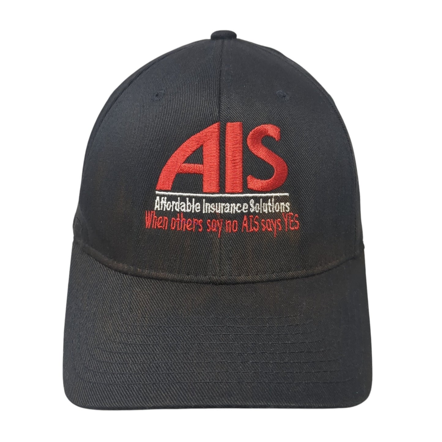 AIS Affordable Insurance Solutions Fitted Baseball Cap Black XL Flexfit Yupoong