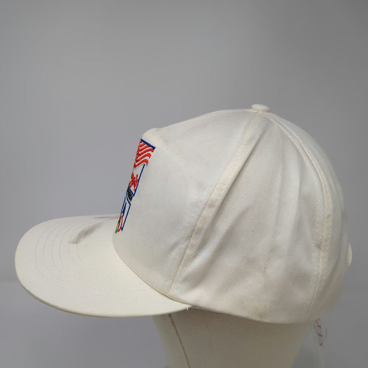 Kellogg's 5 Panel White Hat OSFM Snapback 1992 USA Olympic Team Sponsor Rings