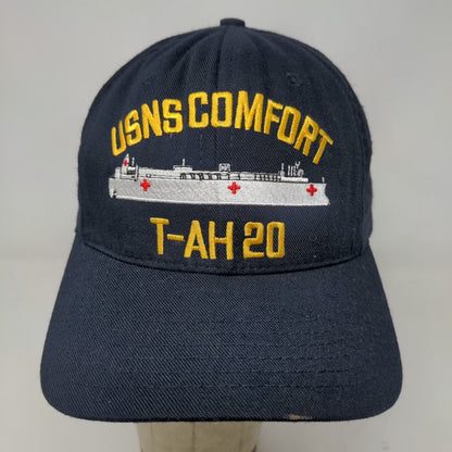 AMC Men's Snapback Hat Blue USNS Comfort T-AH 20 Embroidered Navy Logo