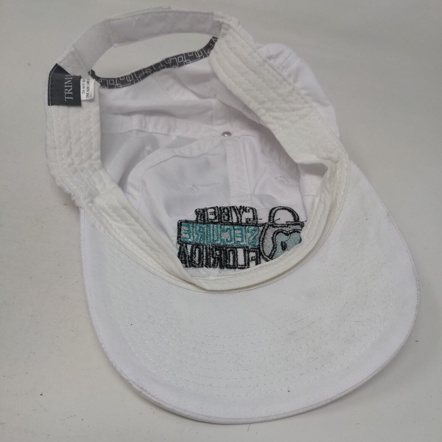 Cyber Secure Florida Strapback Hat White One Size Embroidered Trimark