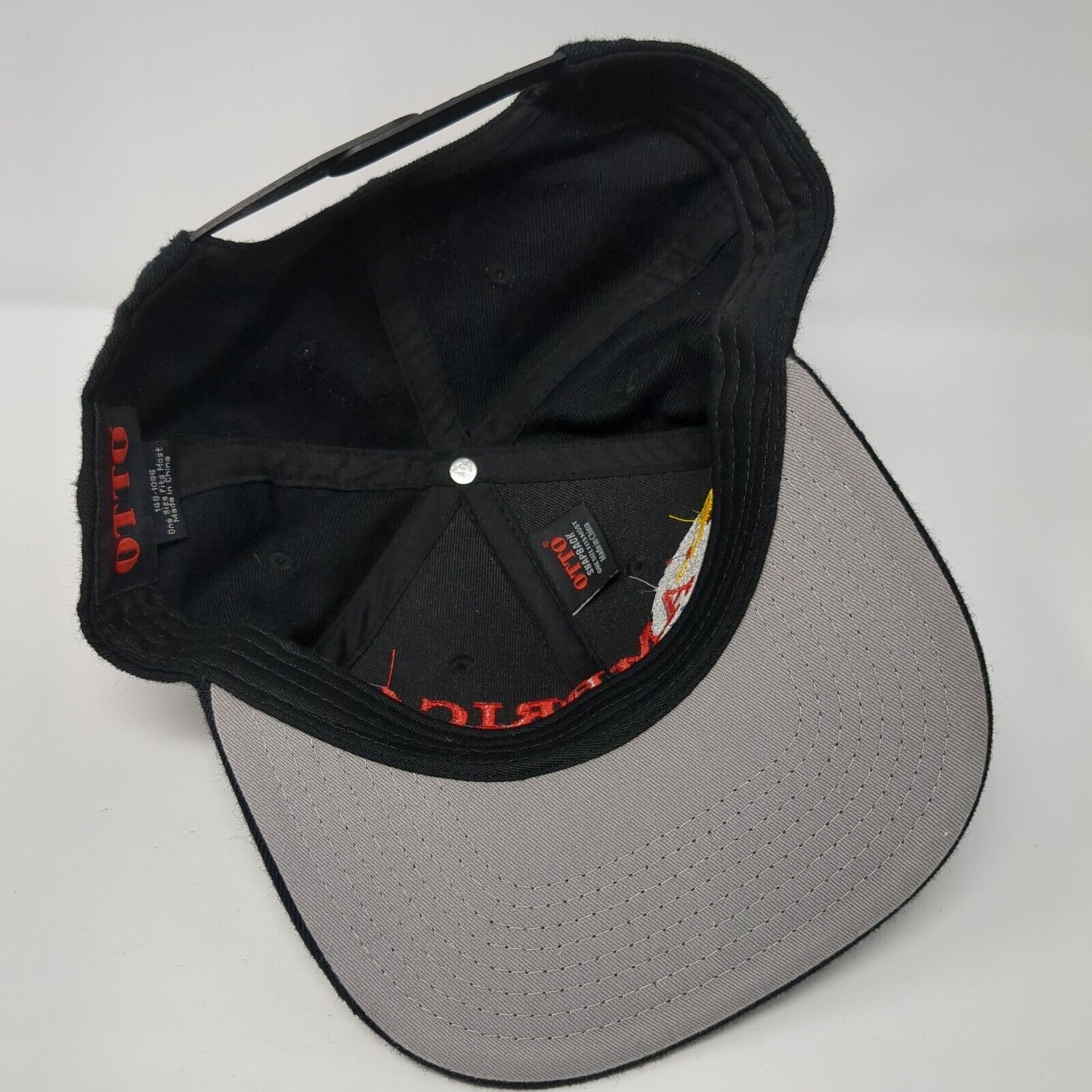 America Home of The Brave Snapback Hat Black OS Adjustable Embroidered Otto