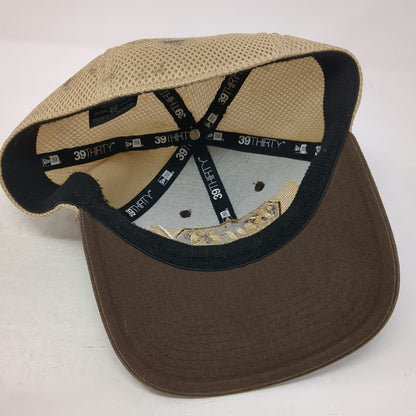 New Era Baseball Cap Brown XL Kurt's Custom Carpentry Mesh Back 39THIRTY Hat
