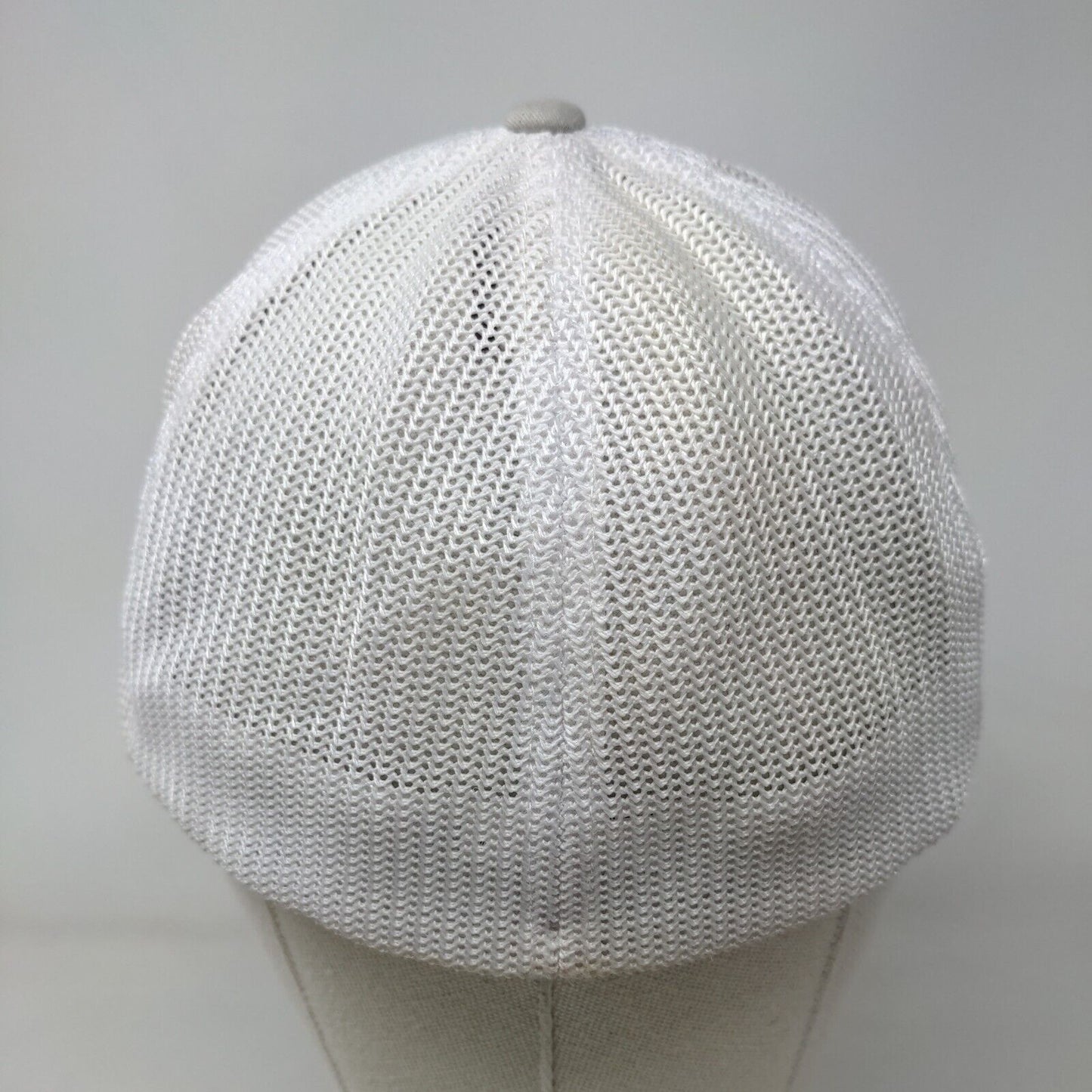 Columbia Fitted Trucker Hat Gray One Size Patch Logo Mesh Back Flexfit