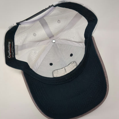 Captivating Utah State Aggies NCAA Trucker Hat Blue Gray White One Size Mesh