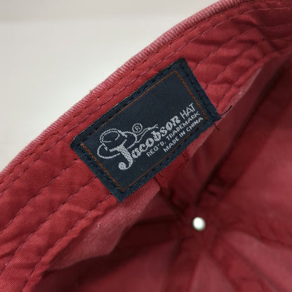 Jacobson Hat Baseball Cap Red Gray One Size Adjustable Washed Cotton Bermuda