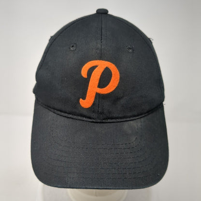 Letter P Strapback Hat Black One Size Adjustable Outdoor Cap 6 Panel