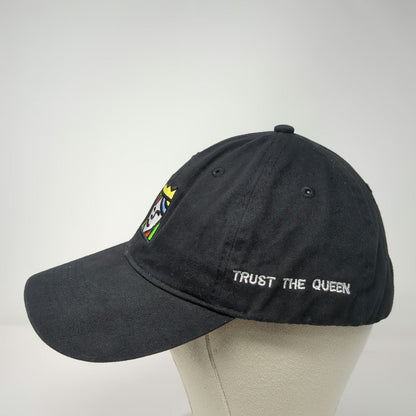 Queensboro Baseball Cap Black One Size Trust The Queen Logo Slideback Hat