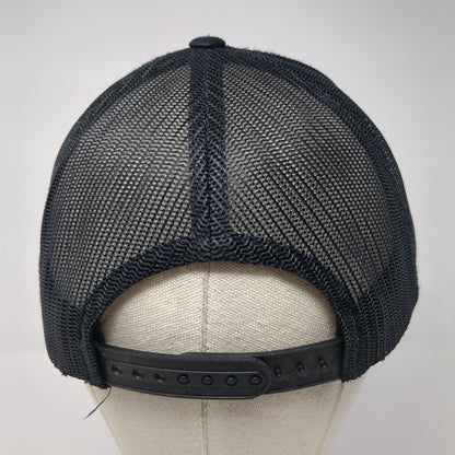 Yupoong Snapback Trucker Hat Black One Size Embroidered Logo Mesh Back
