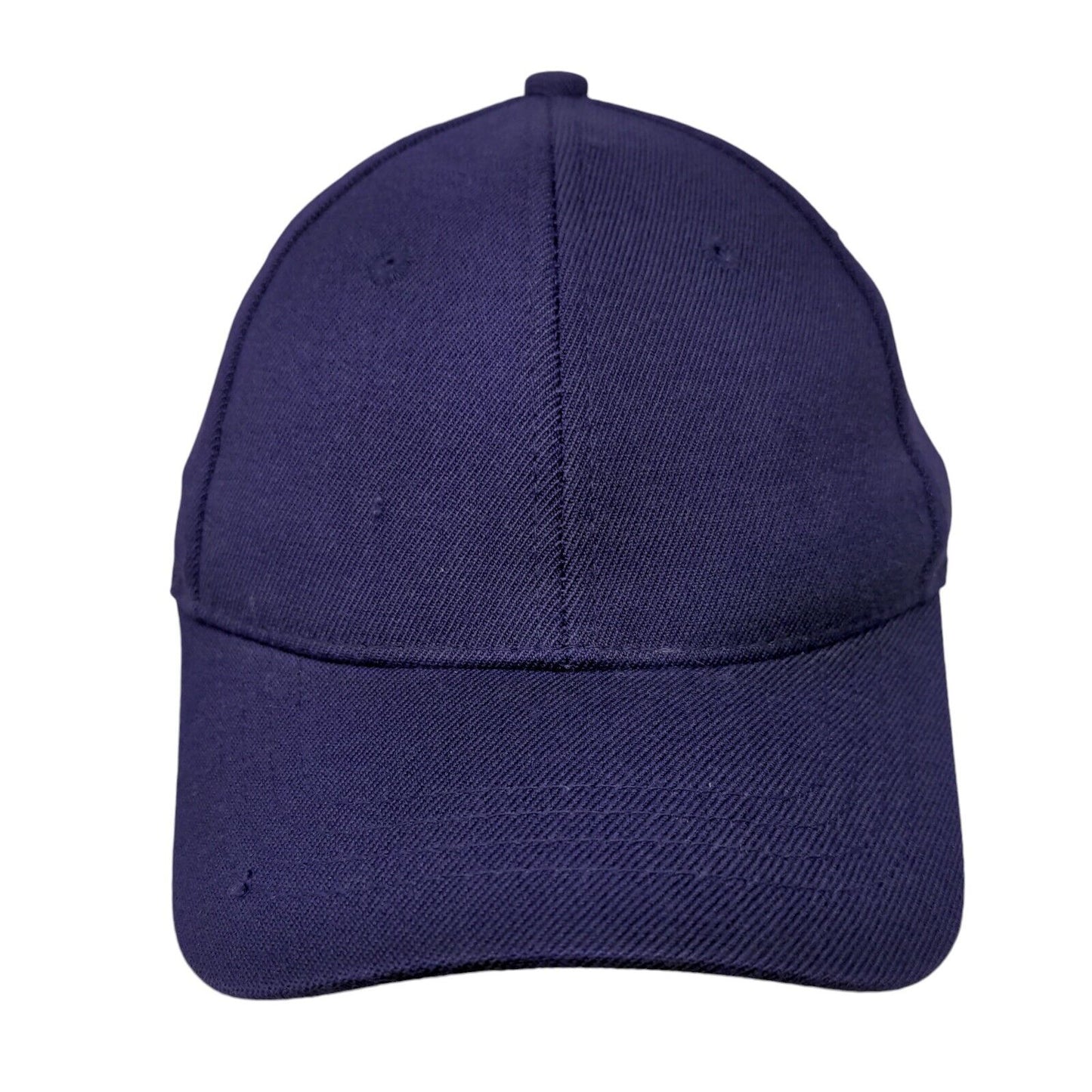 VKM Fitted Hat Purple S/M Tri-Flex 3 Solid 6 Panel Vent Holes Blank