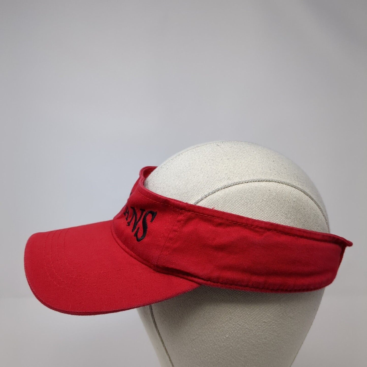 Trojans Strapback Sun Visor Hat Red One Size Adjustable Embroidered Sportsman