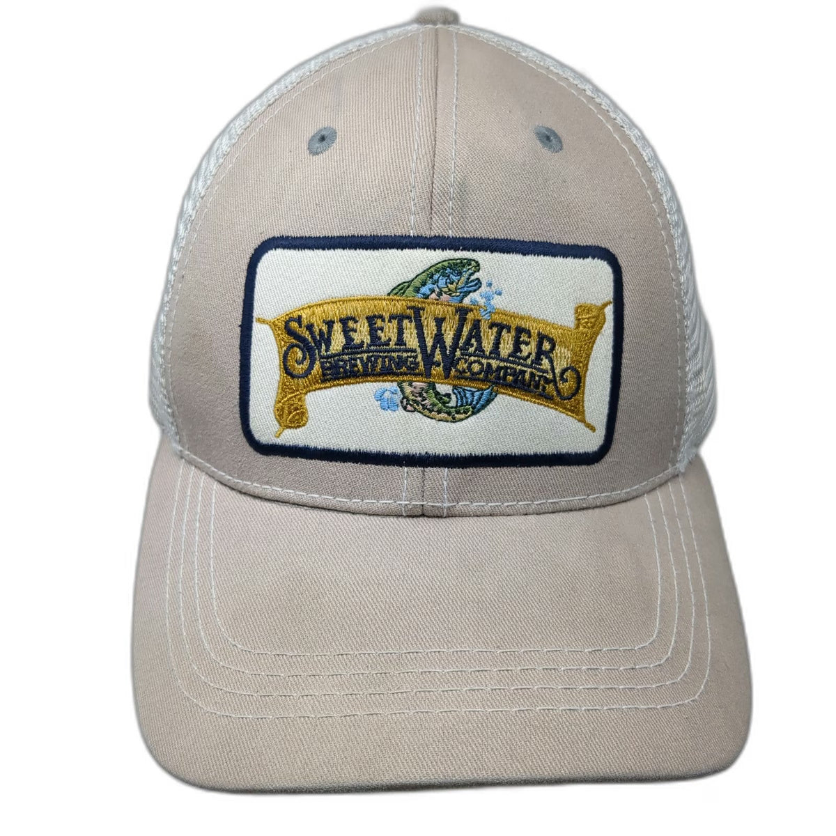 SweetWater Brewing Co Baseball Cap Beige One Size Mesh Back Strapback Craft hat