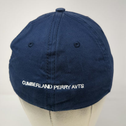 C.A.P. Brands Baseball Cap Blue M Cumberland Perry AVTS Stretch Fit Hat Logo CP