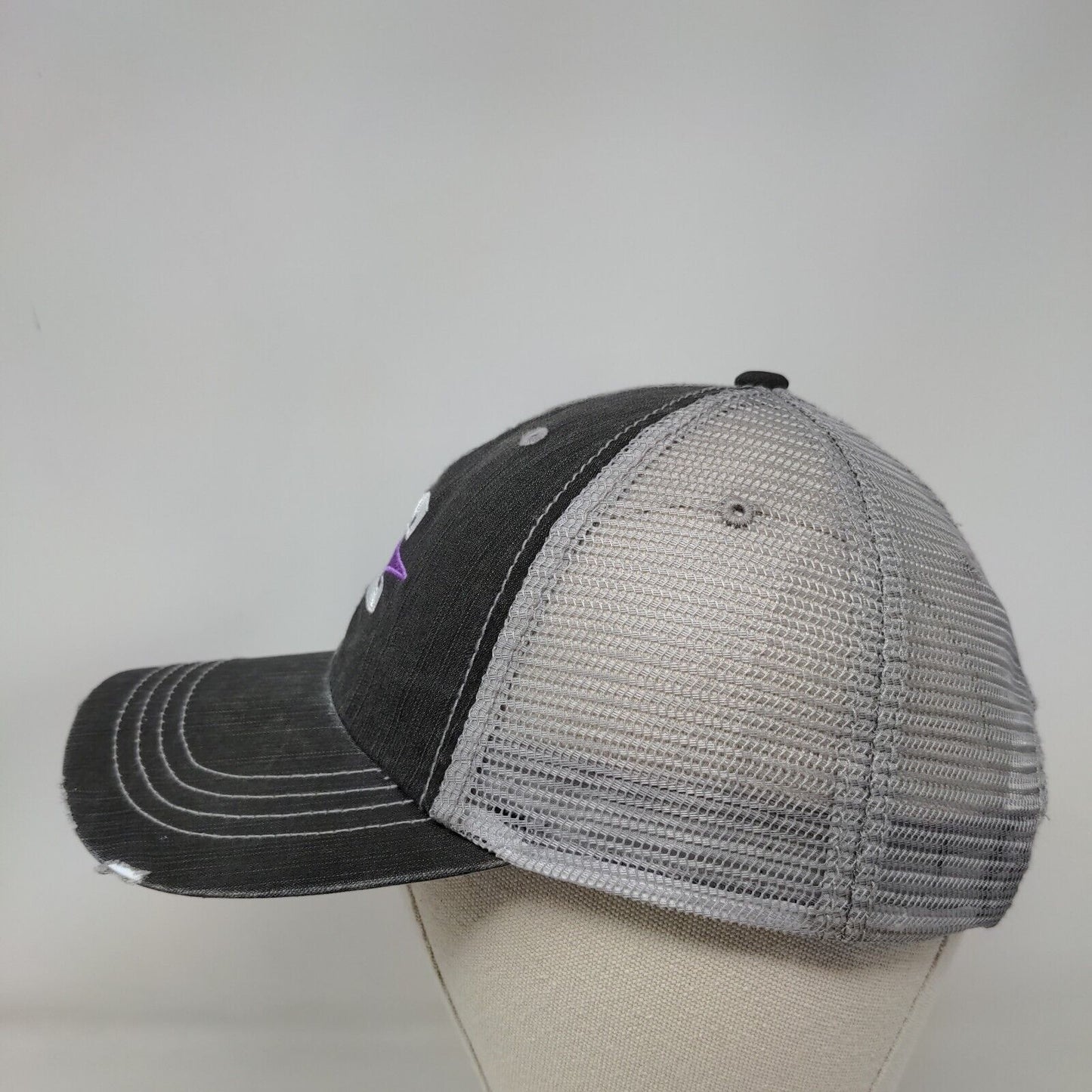 CC Strapback Mesh Back Trucker Hat Gray OSFA Embroidered Arrow Logo