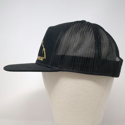 Ski Town All-Stars Steamboat Mountain Trucker Hat Black One Size Snapback Mesh