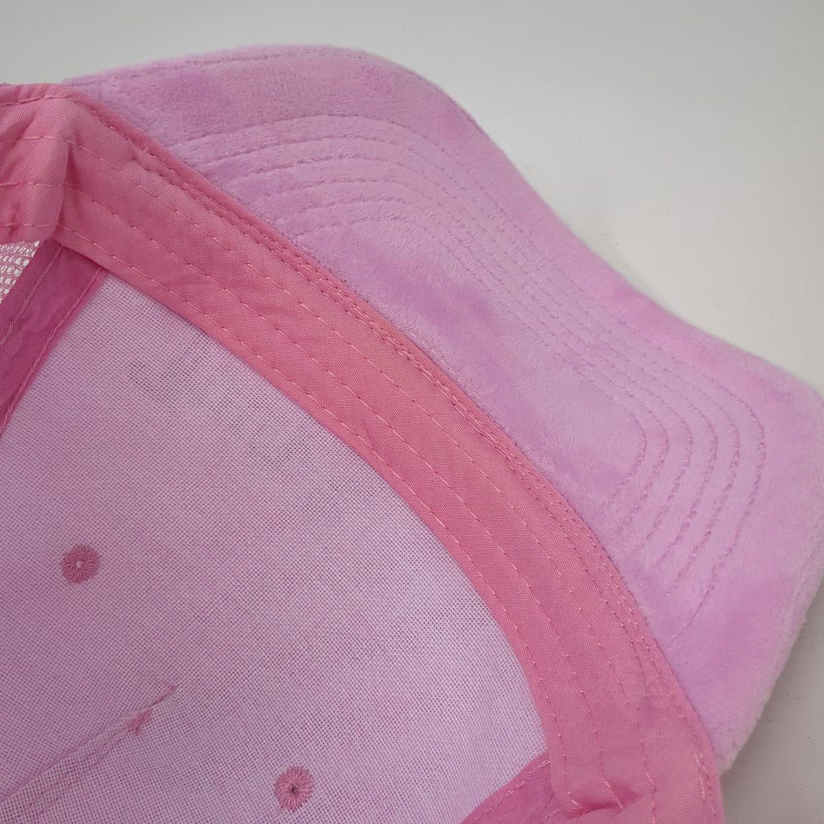 Juicy Couture Trucker Hat Pink One Size Rhinestone Velour Mesh Snapback Hat