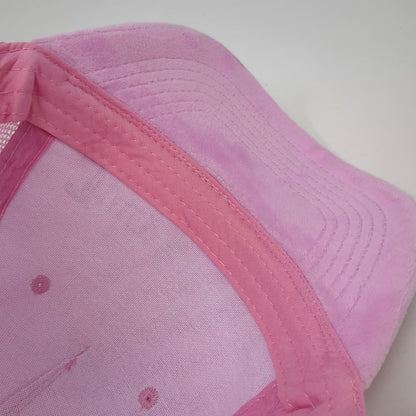 Juicy Couture Trucker Hat Pink One Size Rhinestone Velour Mesh Snapback Hat