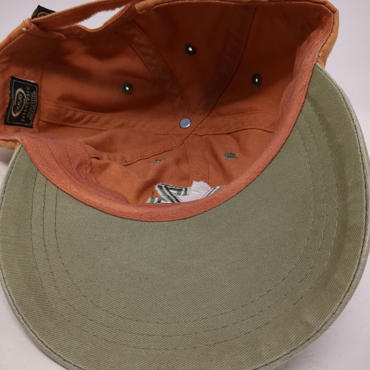 Ouray Sportswear Mormon Lake Lodge AZ Baseball Cap Orange Green One Size Hat