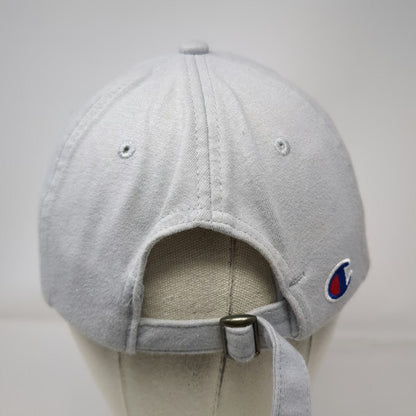 Champion Baseball Cap Gray One Size Slideback Embroidered Script Logo Cotton Hat