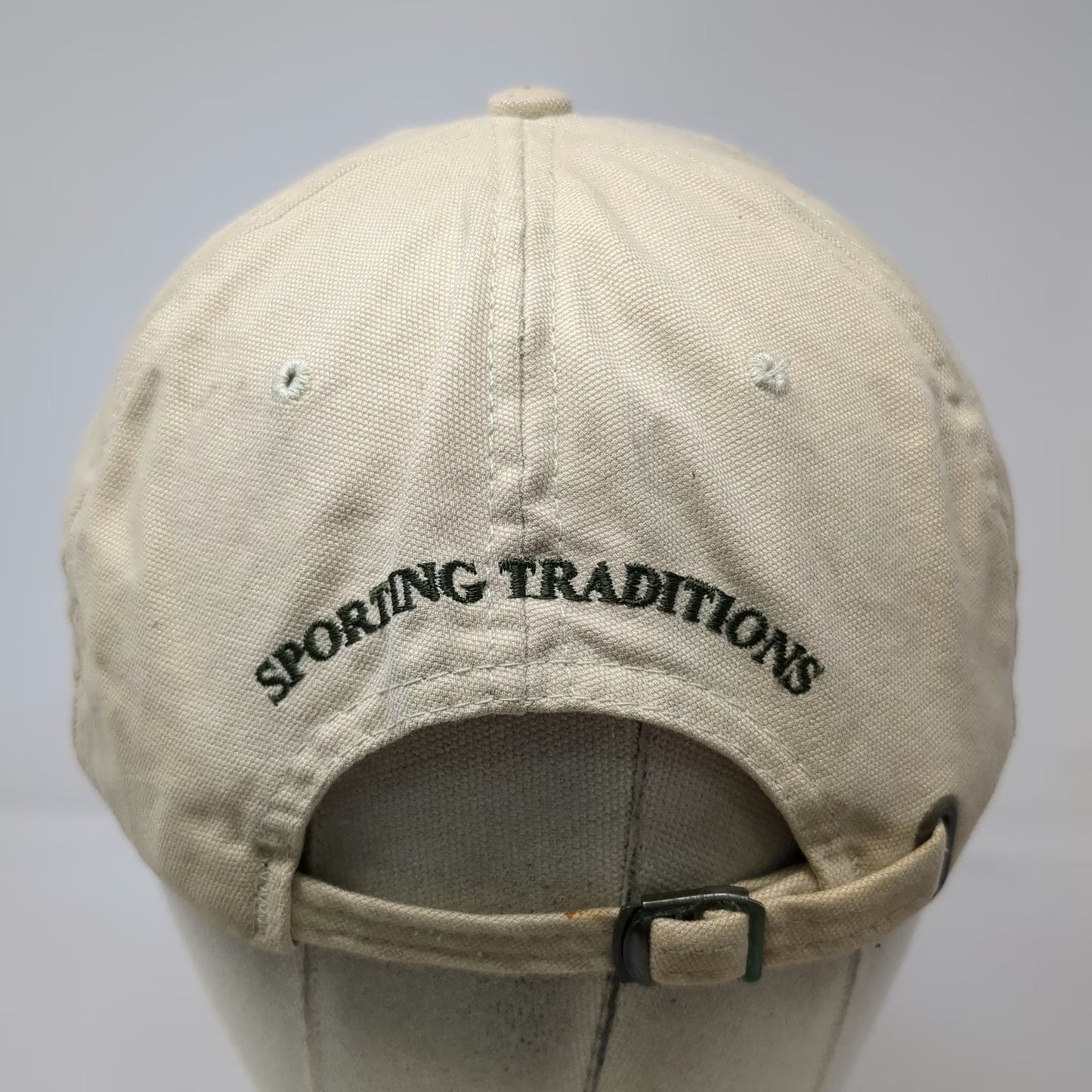 Orvis Baseball Cap Beige Vintage Sporting Traditions Embroidered Slideback Hat