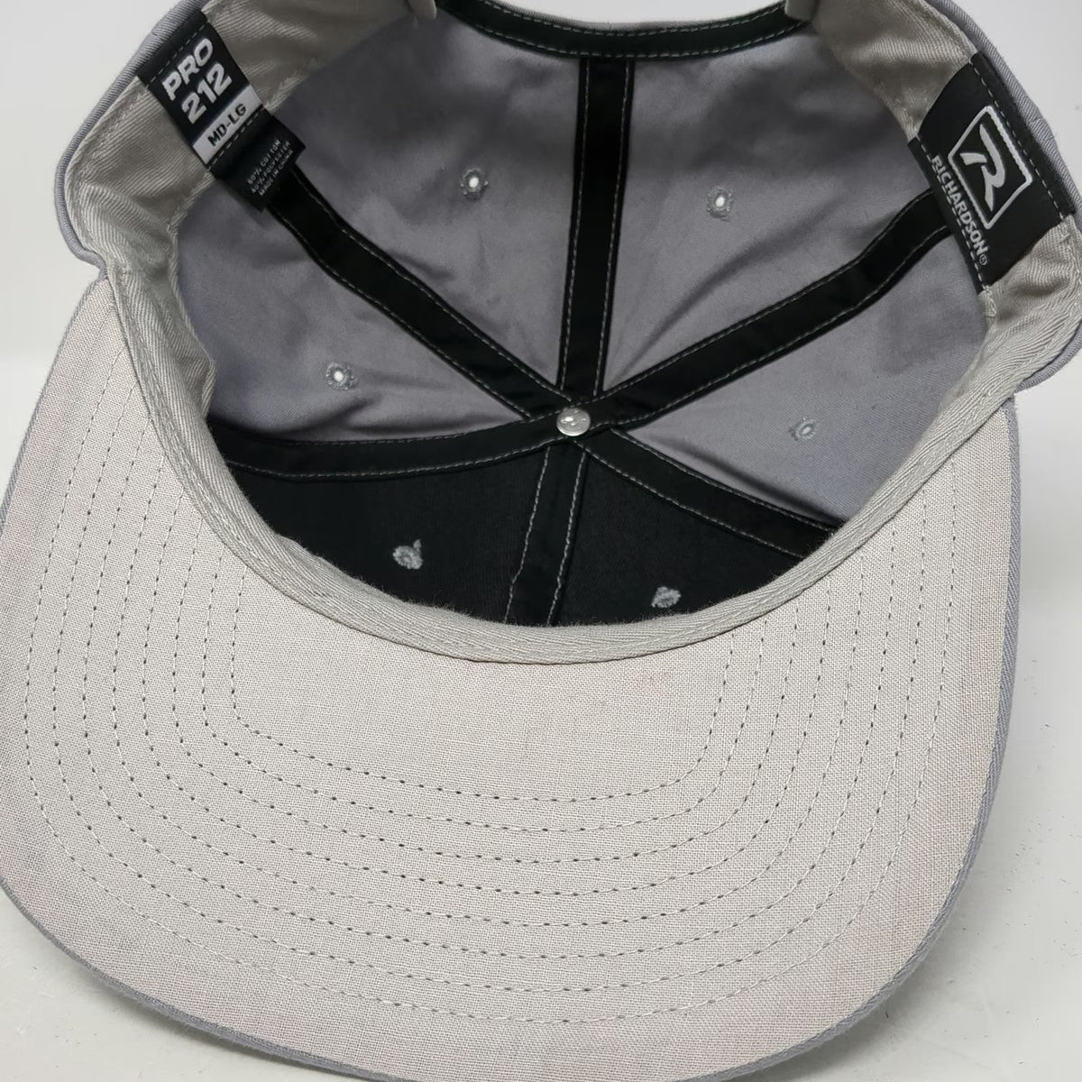 Richardson Snapback Gray L Performance Athletic Club Embroidery Flat Brim Hat