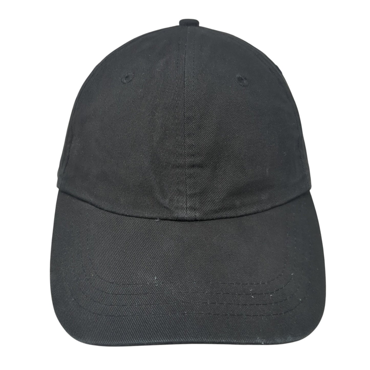 Unbranded Strapback Hat Black One Size Outdoor Vent Holes 6 Panel Blank