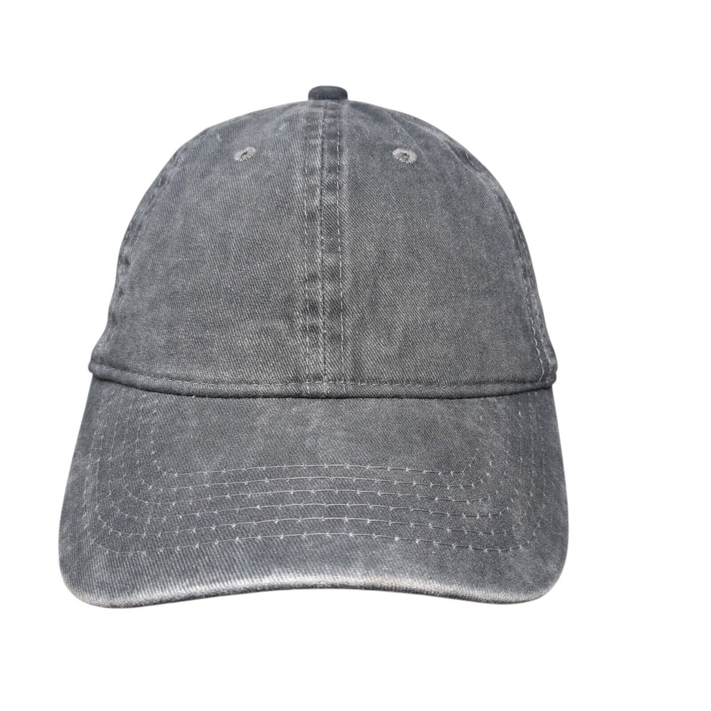 Unbranded Slideback Hat Gray One Size Adjustable Vented Holes 6 Panel Blank