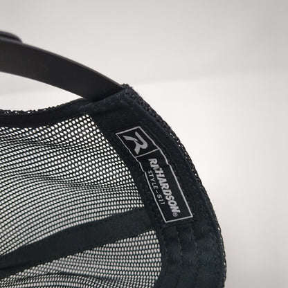 Idaho Snapback Trucker Hat Black OS Adjustable Mesh Back 6 Panel Richardson