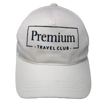 5 Panel White One Size Strapback Premium Travel Club Graphic Print Cotton Hat
