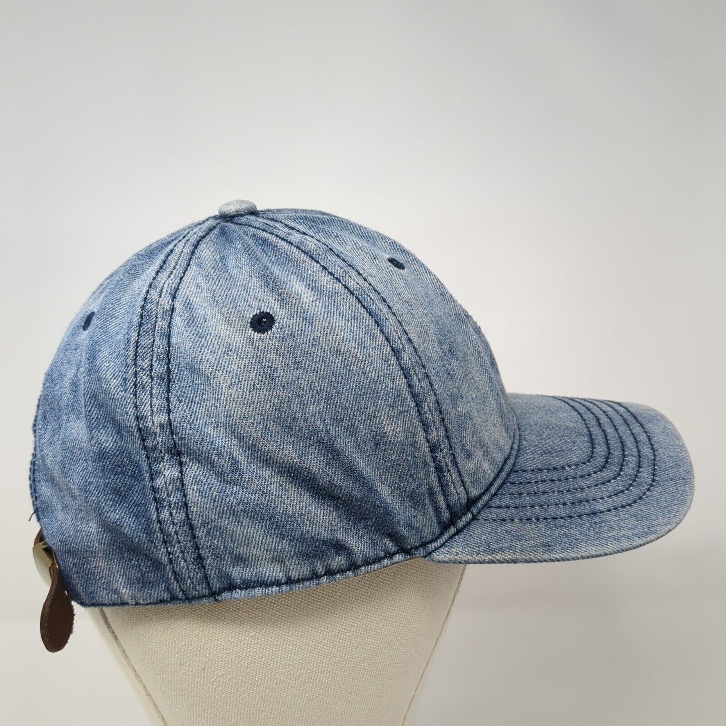Unbranded Slideback Hat Blue One Size Adjustable 6 Panel Denim Blank