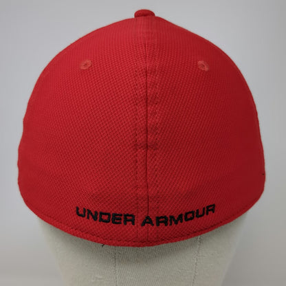 Under Armour Baseball Cap Red L Fitted Performance Breathable Hat Athletic Gear