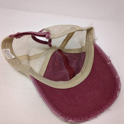 Unbranded Ponytail Trucker Hat Multicolor OS Adjustable Mesh Back Distressed