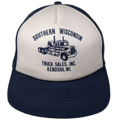 Southern Wisconsin Truck Sale Kenosha WI Snapback Trucker Hat Blue White Vintage
