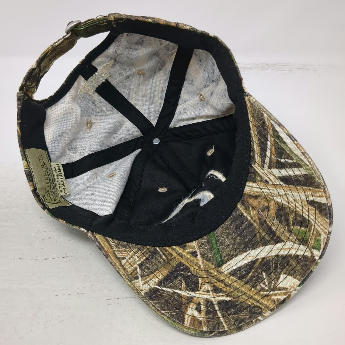 Ducks Unlimited Baseball Cap One Size Brown Green Camo Reeds Embroidery Hat