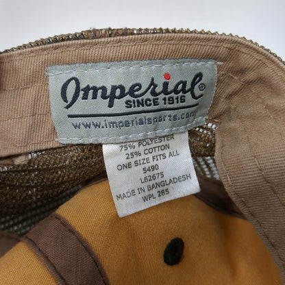 Imperial Baseball Cap Brown One Size Mesh Strapback Waxed Bird Outdoor Hat