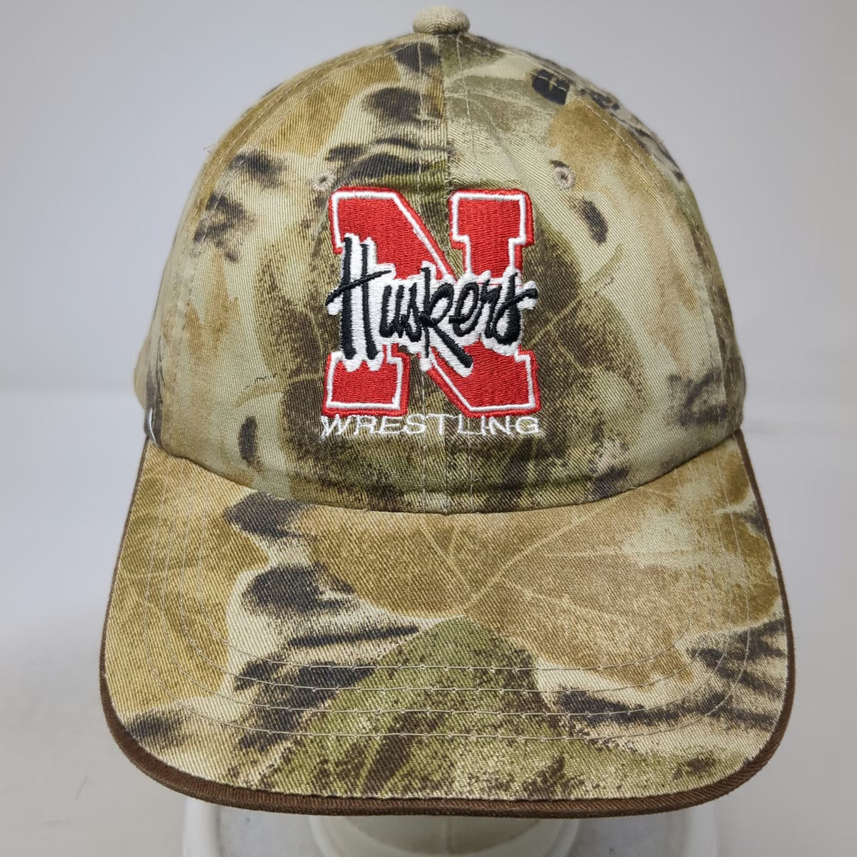 Nebraska Huskers NCAA Young An Cap Green One Size Camo Wrestling Slideback Hat