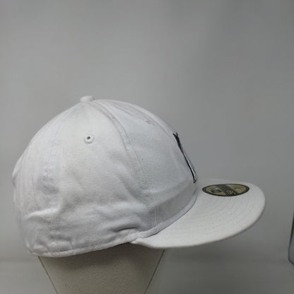 Florida Marlins Fitted Hat White 7 1/2 Embroidered Logo New Era 59Fifty MLB