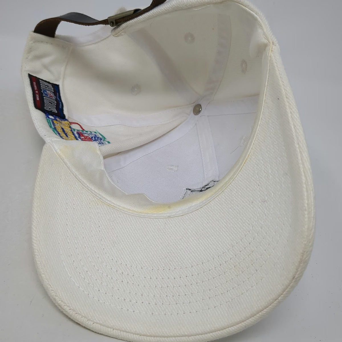 Shield Bear White One Size Baseball Cap Hat NFL Sunday Ticket Network Slideback