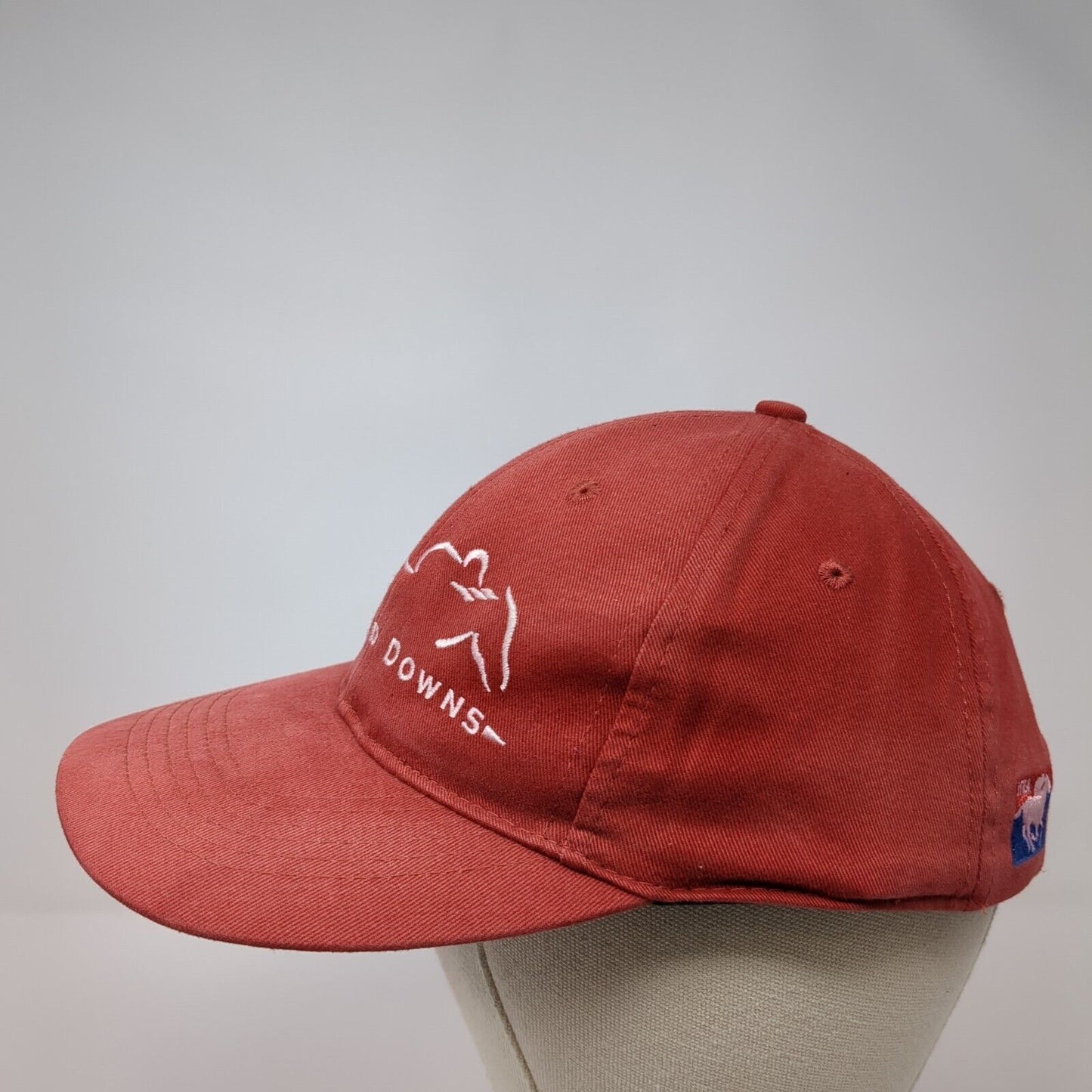 Emerald Downs Slideback Hat Red One Size Adjustable Embroidered 6 Panel Cotton