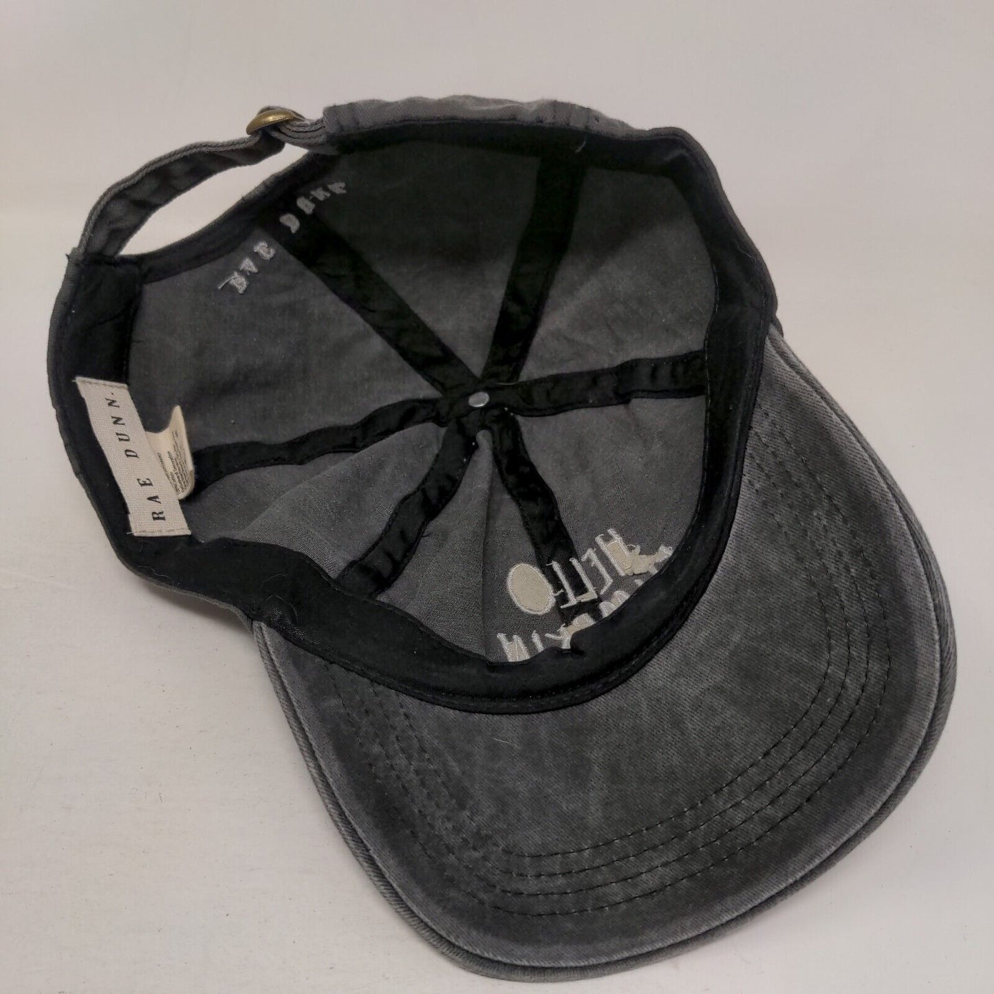 Hello Pumpkin Slideback Hat Gray One Size Adjustable Embroidered Rae Dunn