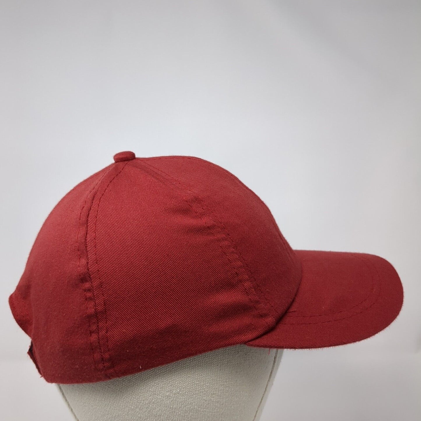 Unbranded Strapback Hat Red One Size Adjustable Lightweight 6 Panel Blank