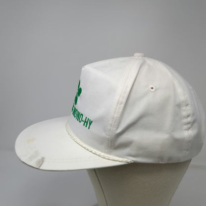 K-Products Trucker White Hat OS Rope Brim Hilleshog Mono-Hy Vintage